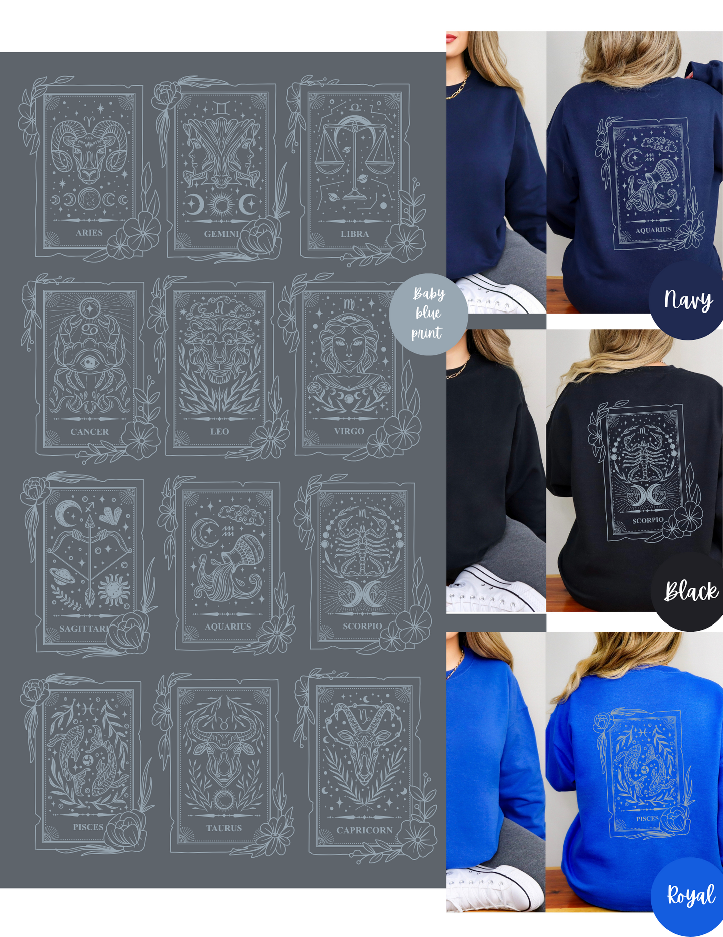 NAVY - Zodiac Crewneck Sweatshirt