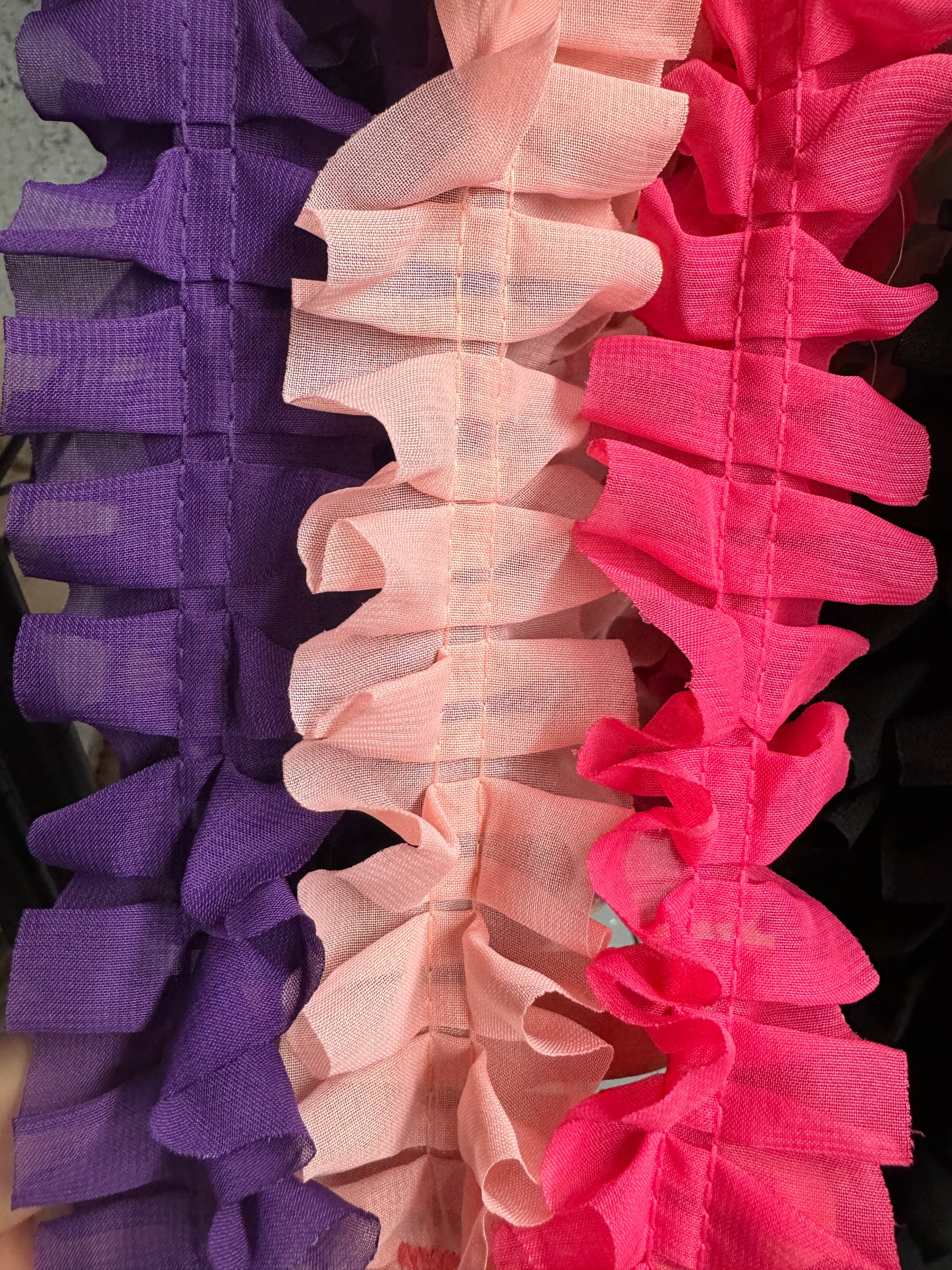 Ruffled Infant pacifier/toy clips